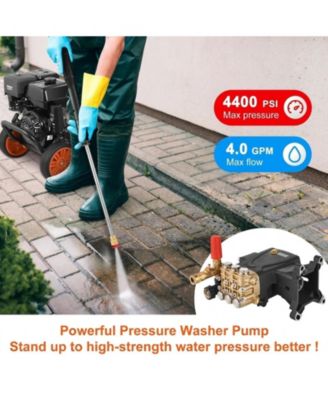 Pressure Washer Pump, 4400 PSI, 1" Shaft Triplex Plunger for Power Washers