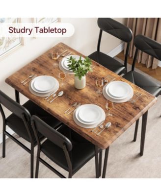 Dining Table Set for 4 Kitchen Table and Chairs for 4 5 Piece Kitchen Dining Room Table Set Dinner Table With Upholstered Seat