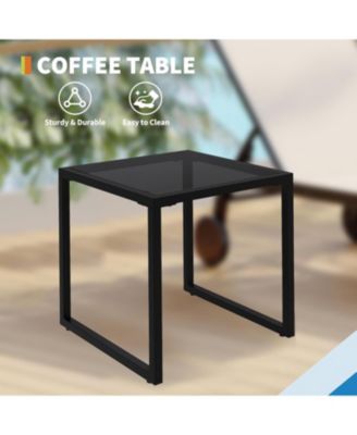 3-Piece Outdoor Lounge Set, Metal Chaise Recliners (2 Chairs) Side Table, 5-Position Adjustable Poolside