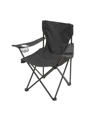 Folding Arm Chair with Dual Cup Holders