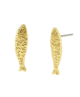 Gold Girl Dinner Sardine Stud Earrings
