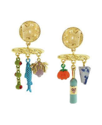 Faux Stone Girl Dinner Charcuterie Drop Earrings