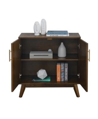 Modern Fluted Sideboard Cabinet with Adjustable Shelves & Solid Wood Legs, Buffet Cabinet with Storage