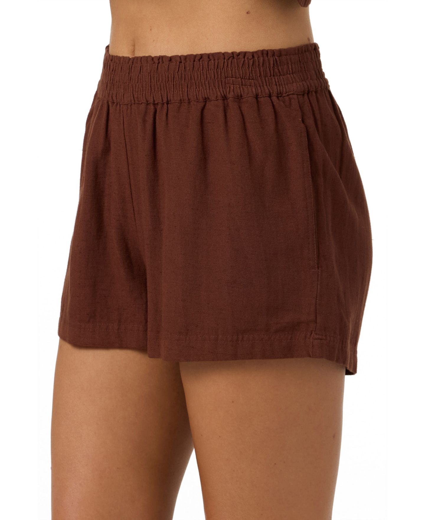 Женские шорты O'Neill Sanders Smocked Waistband Pull-On, цвет: Кокосовый коричневый — фото 4