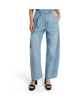 Women's Belted Cargo Loose Jeans