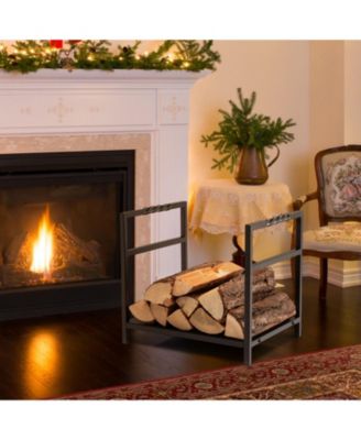 Steel Firewood Log Holder with Raised Feet and Carrying Handles