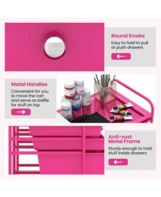 12-Drawer Rolling Storage Cart with Mixed-Size Drawers and Lockable Wheels