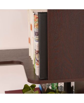 90cm Freestanding Corner Bookshelf with Anti-Tip Device