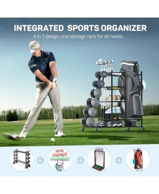 Home Gym Storage with Lockable Wheels for Dumbbells Yoga Mat