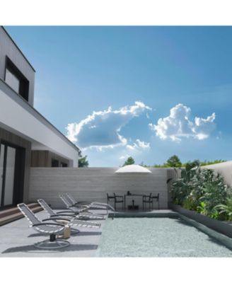 360degree(s) Rotating Patio Chaise Lounge Chair - Heavy-Duty Iron Frame - S-Shaped Design - Quick-Dry Textilene - Ideal for Poolside, Backyard