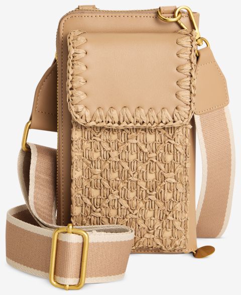 Style & Co Mini Crochet Straw Phone Crossbody Bag