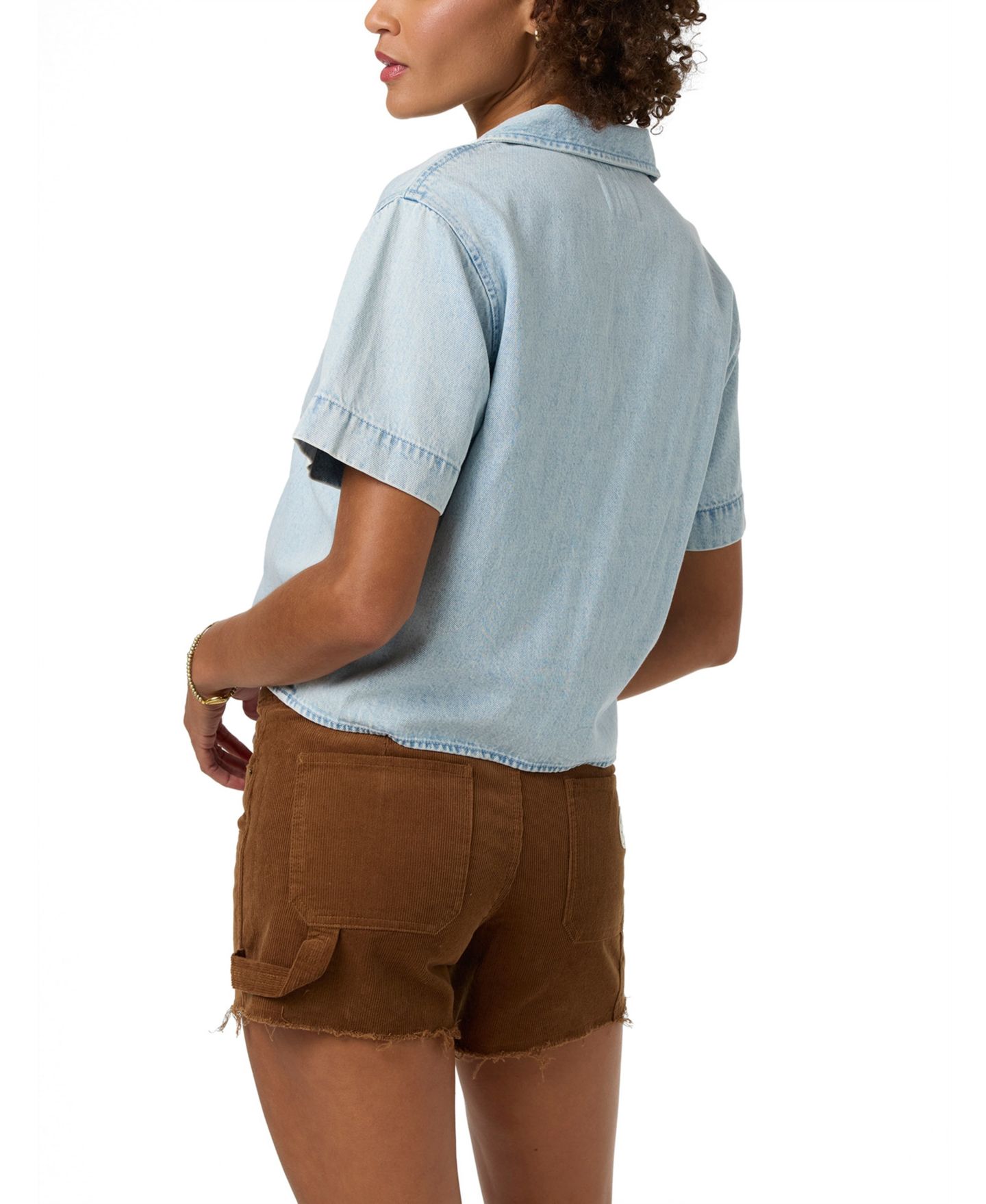 Женская рубашка O'Neill Og Channing Short-Sleeve Cotton Denim, цвет: Индиго — фото 5