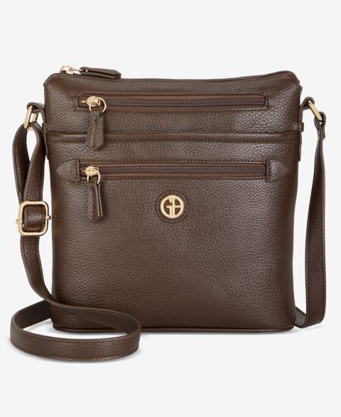 Женская сумка Giani Bernini Pebble North South Small Crossbody, цвет: Кофейный