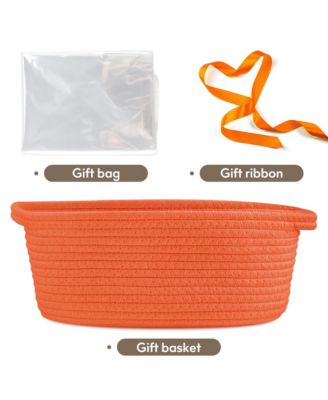 Woven Basket Gift Storage Rope Handles