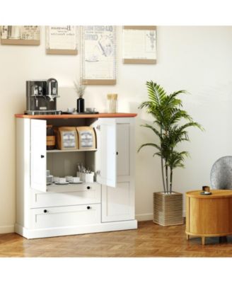 47.5 in Kitchen Freestanding Storage Cabinet with 3 Doors, 2 Drawers and 110 lbs Top