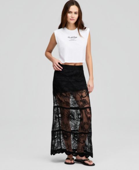 Женская юбка And Now This Soutache Mesh Maxi, цвет: Чёрный