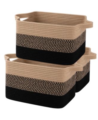 3PC Woven Cotton Rope Storage Baskets Bathroom Toys Towel Organizer Gift Basket