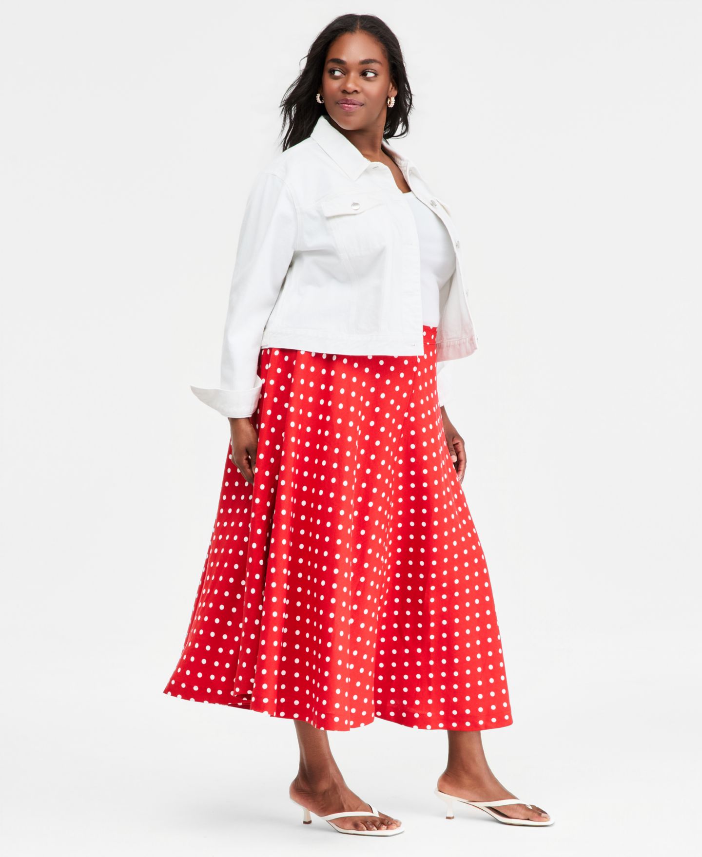 Женская юбка On 34th Trendy Plus Size Midi Circle, цвет: Pompeian Rd Cmb — фото 2