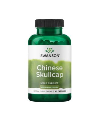 Chinese Skullcap, Herbal Supplement, Relaxation and Sleep Support, Flavonoid Formula to Soothe Nerves, 400 mg, 90 Capsules