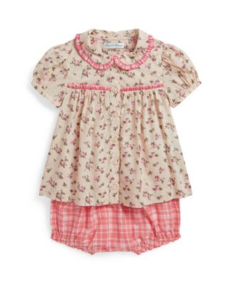 Baby Girls' Floral Shirtdress and Gingham Bloomer