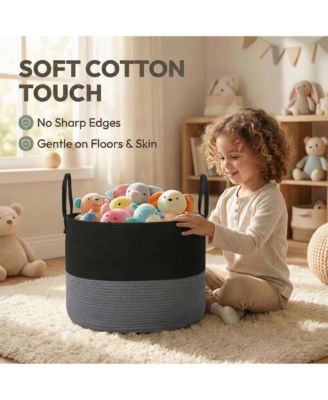 Cotton Rope Blanket Basket Laundry Hamper Storage Bin Gift Basket