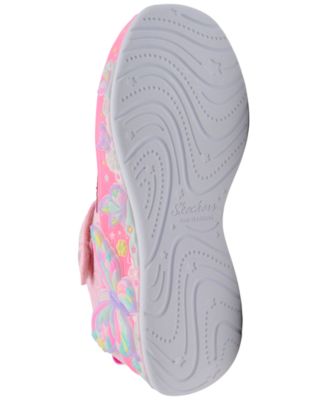 Little Girls' S-Lights: Butterfly Bliss Light-Up Fastening Strap Casual Sneakers from Finish Line