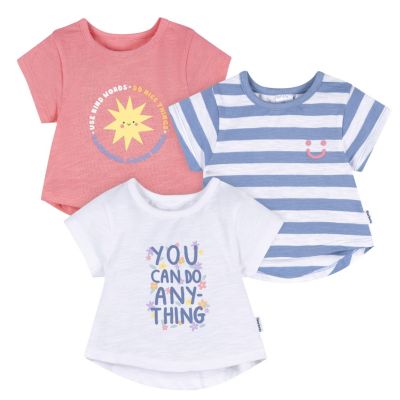 Baby Girls Short Sleeve T-Shirts, 3-Pack
