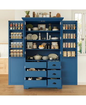 Shaker Pantry Cabinet with Drawers and Shelves