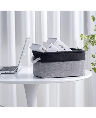 3pack Storage Bins Canvas Basket Organizer with Handles Gift Basket