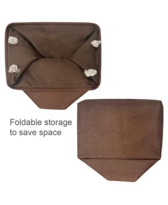 3pack Storage Bins Canvas Basket Organizer with Handles Gift Basket