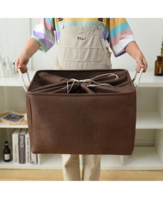 3pack Storage Bins Canvas Basket Organizer with Handles Gift Basket