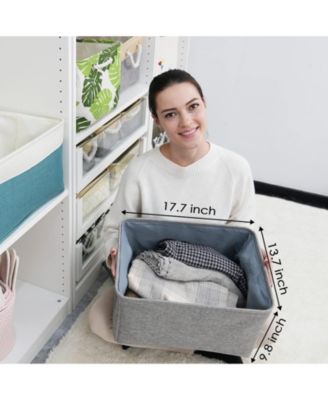 3pack Storage Bins Canvas Basket Organizer with Handles Gift Basket