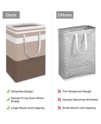 2PC Laundry Hamper Waterproof Collapsible Tall Clothes With Handles Gift Basket