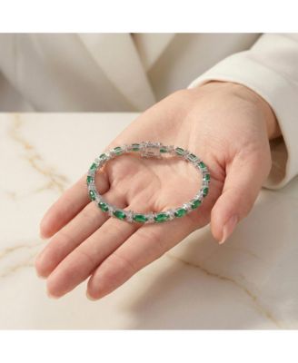 Unique White Gold Plated Marquise Cut CZ Tennis Bracelet