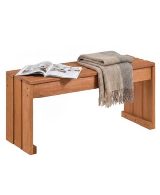 2-Person Outdoor Bench with Solid Wooden Frame for Backyard