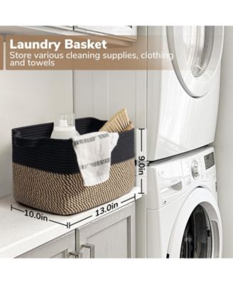 Cube Storage Baskets Woven Closet Organizer Shelf Bins