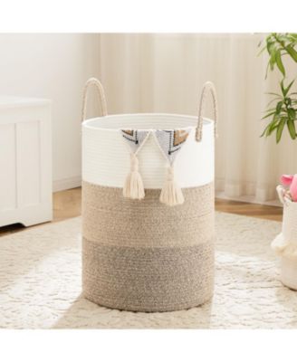 Woven Cotton Rope Hamper for Clothes Storage