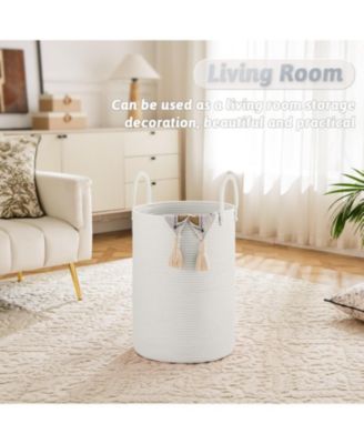 Woven Cotton Rope Hamper for Clothes Storage