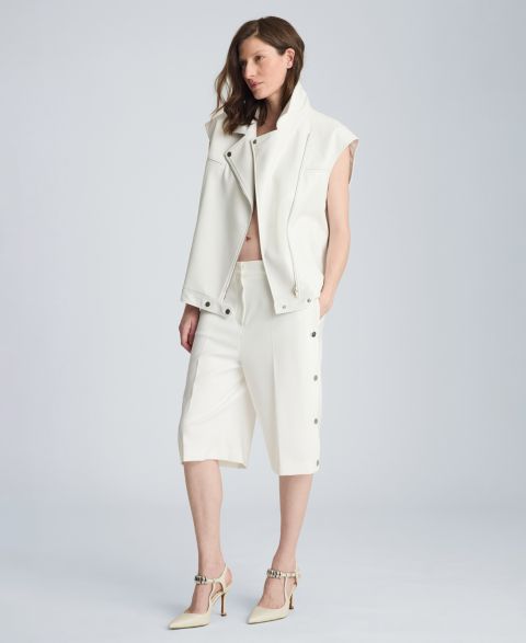 Женские жилеты Kenneth Cole Women's Boxy Moto Faux Leather Sleeveless Vest