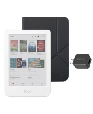 Clara Colour  eReader with Black SleepCover Case and AC Bundle