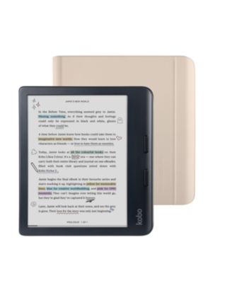 Libra Colour eReader with Sand Notebook SleepCover Case Bundle