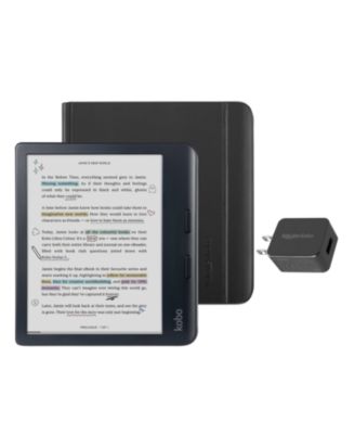 Libra eReader with Black Notebook SleepCover Case and AC Bundle