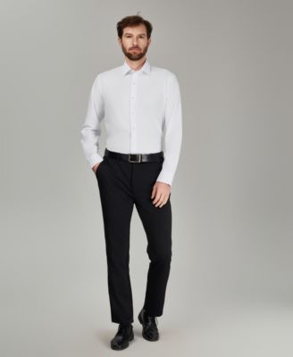 alfani performance dress shirts Alfani Mens Regular Fit Performance Button Up Dress Shirt black 18-18.5