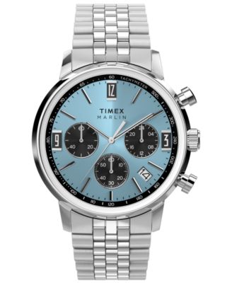 Men's Quartz Chronograph Silver-Tone Stainless Steel Watch 40mm