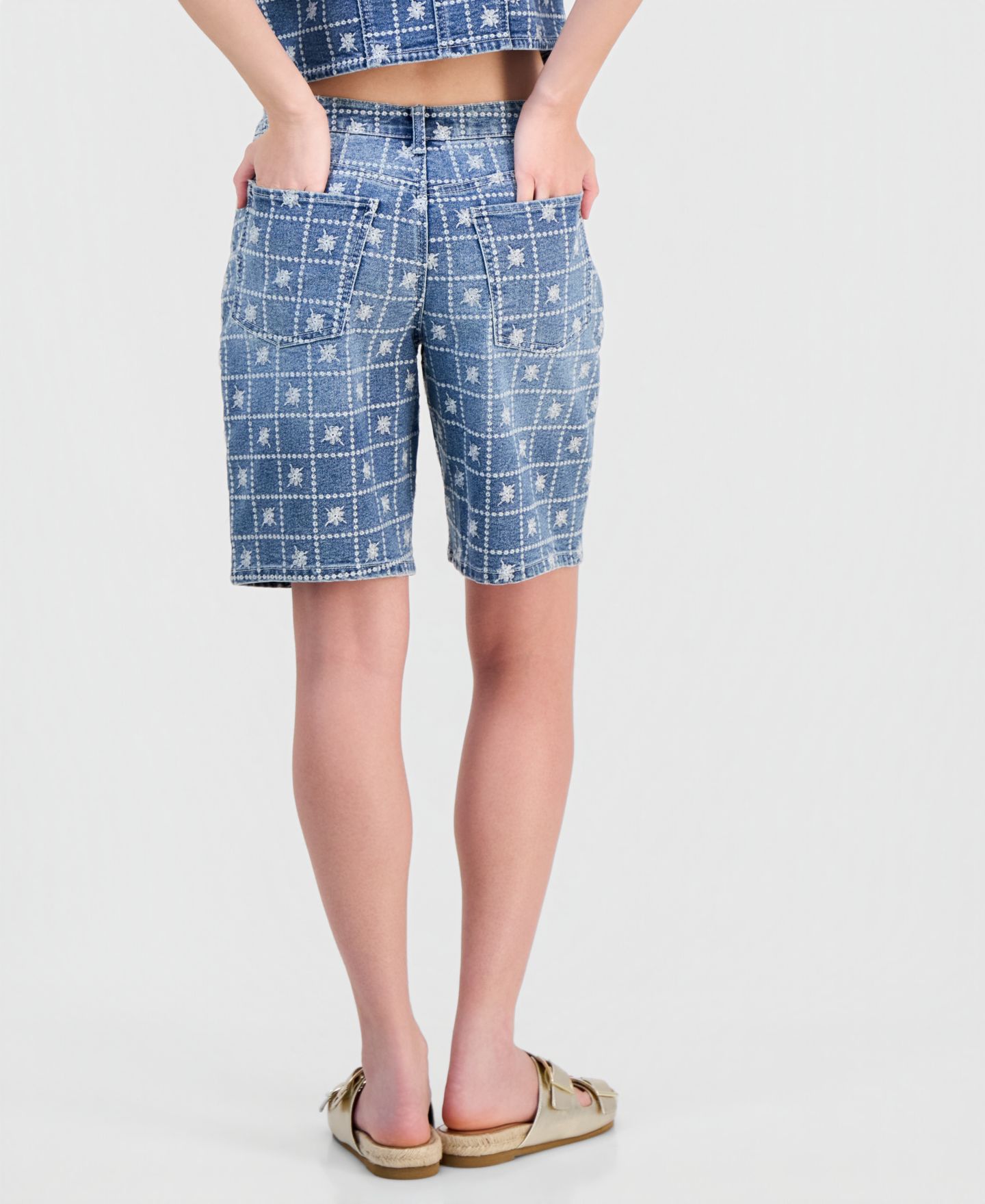Женские шорты And Now This Patchwork Embroidered Jorts, цвет: Patchwork Stitch — фото 4