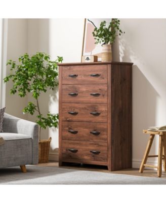 Tall 5-Drawer Storage Dresser for Bedroom and Living Area
