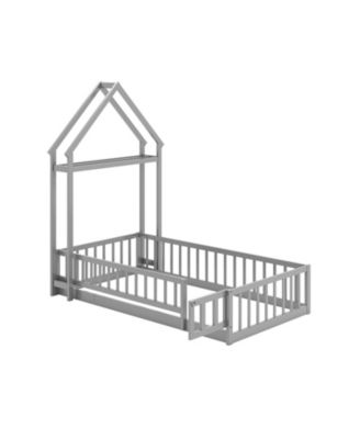 House Floor Bed with House-shaped Headboard