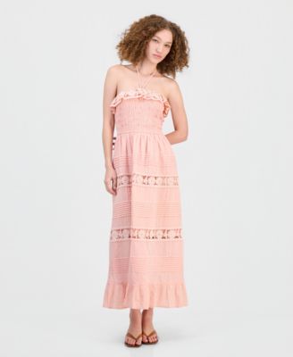boots with fit and flare dress Elegant Fit and Flare Backless Lantern Sleeve A-line Dresses, Blue / L