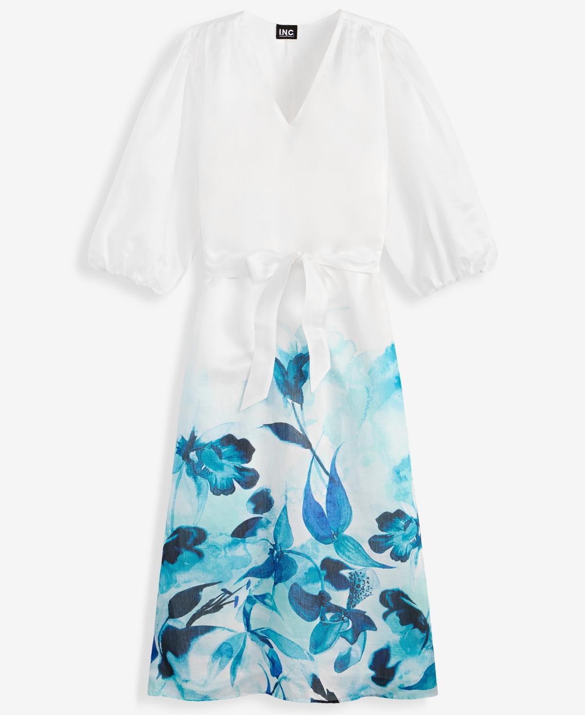 I.n.c. International Concepts Petite V-Neck Puff-Sleeve Dress, Macy's Exclusive