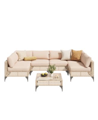 7-Piece Patio Outdoor Furniture Set, Boho Outdoor Sectional Set